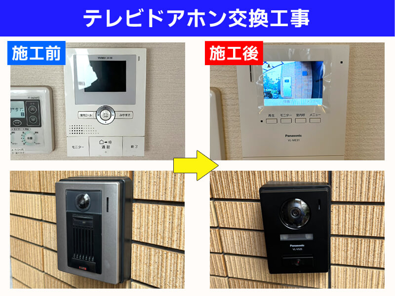 テレビドアホン交換工事｜パナソニック テレビドアホン VL-ME31/ VL-V525